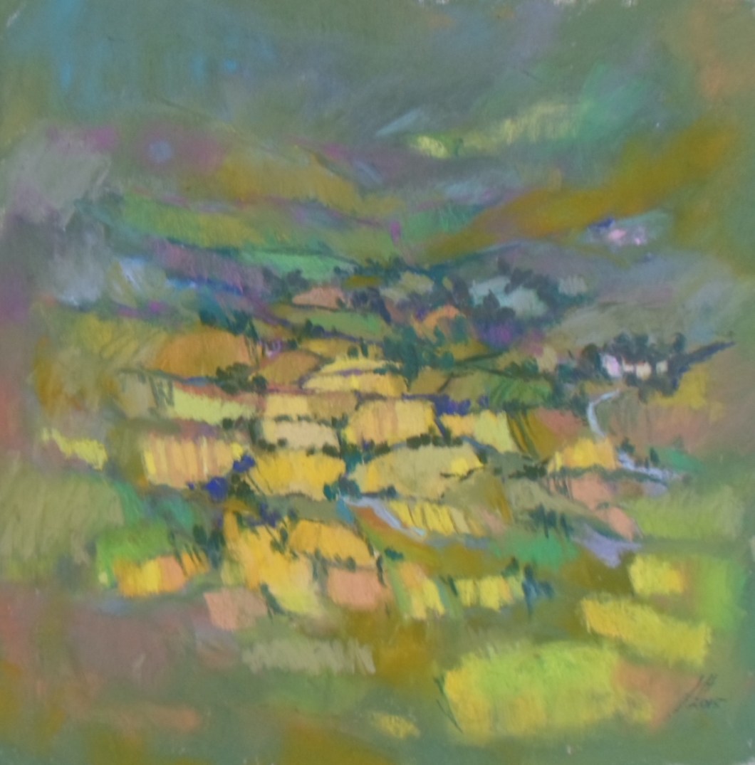 Fields, Cumbria. Pastel. Jane  Hope.JPG